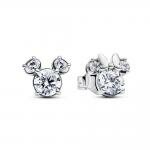 Pandora ékszer Disney Mickey és Minnie egér szikrázó ezüst fülbevaló 293219C01