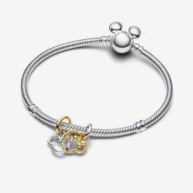 Pandora ékszer Disney Mickey és Minnie sziluett függő dupla charm 763650C01