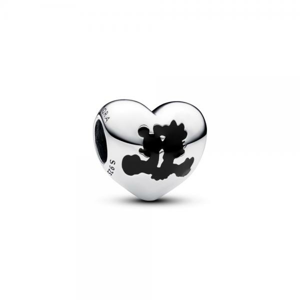 Pandora ékszer Disney Mickey és Minnie szív ezüst charm 793092C01
