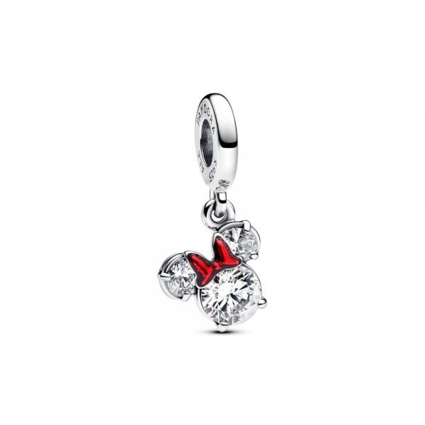 Pandora ékszer Disney Minnie egér sziluett piros masnival charm 793533C01