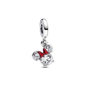 Pandora ékszer Disney Minnie egér sziluett piros masnival charm 793533C01
