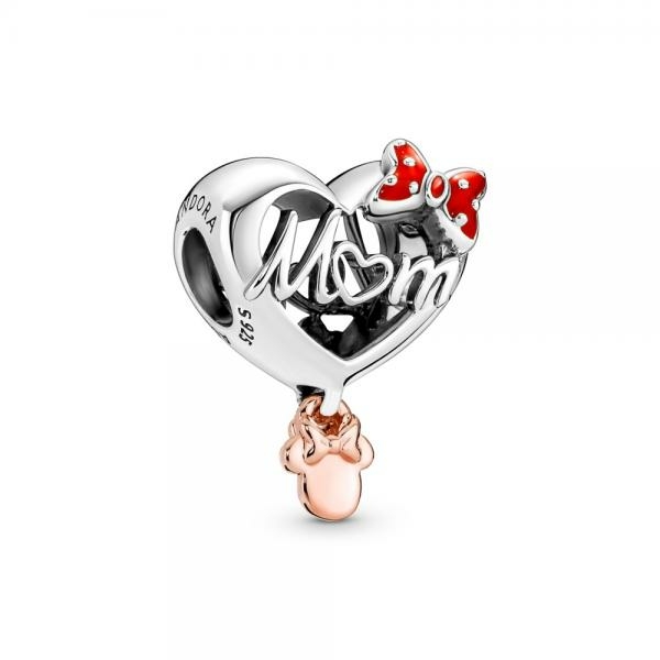 Pandora ékszer Disney Minnie Mom szív ezüst charm 781142C01