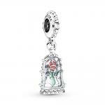 Pandora ékszer Disney Szépség és a szörnyeteg elvarázsolt rózsa függő ezüst charm 790024C01