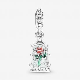 Pandora ékszer Disney Szépség és a szörnyeteg elvarázsolt rózsa függő ezüst charm 790024C01