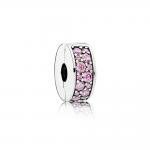 Pandora ékszer Díszes szilikonos ezüst klip rózsaszín cirkóniával 791817PCZ