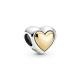 Pandora ékszer Domború szív kéttónusú charm 799415C00