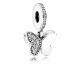 Pandora ékszer Dupla pillangó függő ezüst charm cirkóniával 791844CZ