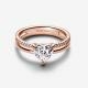 Pandora ékszer Dupla rose gold gyűrű cirkónia szívvel 