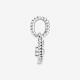 Pandora ékszer Égkék gyöngyös szív függő charm 798854C07