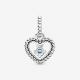 Pandora ékszer Égkék gyöngyös szív függő charm 798854C07
