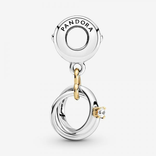 Pandora ékszer Eljegyzési gyűrű kéttónusú függő charm 799319C01