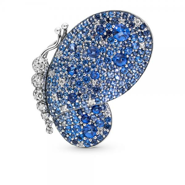 Pandora ékszer Elragadó kék pillangó ezüst medál és kitűző 697996NCB