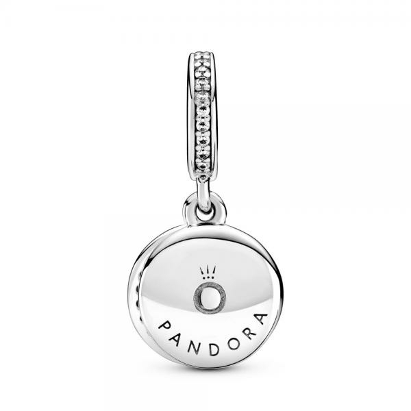 Pandora ékszer Ezüst függő charm zöld kövekkel 799186C02