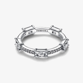 Pandora ékszer Ezüst gyűrű téglalap alakú cirkóniával 