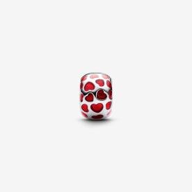 Pandora ékszer Ezüst klip piros szivekkel 793679C01