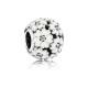Pandora ékszer Fehér kankalin mező ezüst charm tűzzománccal cirkóniával 791488EN12