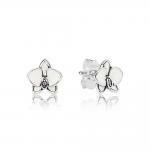 Pandora ékszer Fehér orchidea ezüst fülbevaló 290749EN12