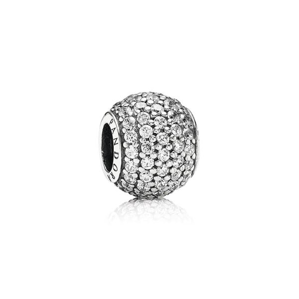 Pandora ékszer Fehér pávé gömb ezüst charm 791051CZ