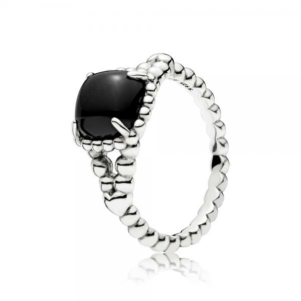 Pandora ékszer Fekete bohém ezüst gyűrű 