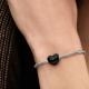 Pandora ékszer Fekete tűzzománc szív ezüst charm 793337C04
