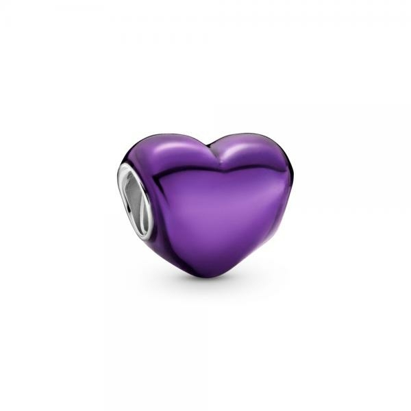 Pandora ékszer Fémes lila szív charm 793337C01
