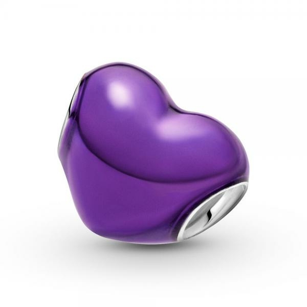 Pandora ékszer Fémes lila szív charm 793337C01