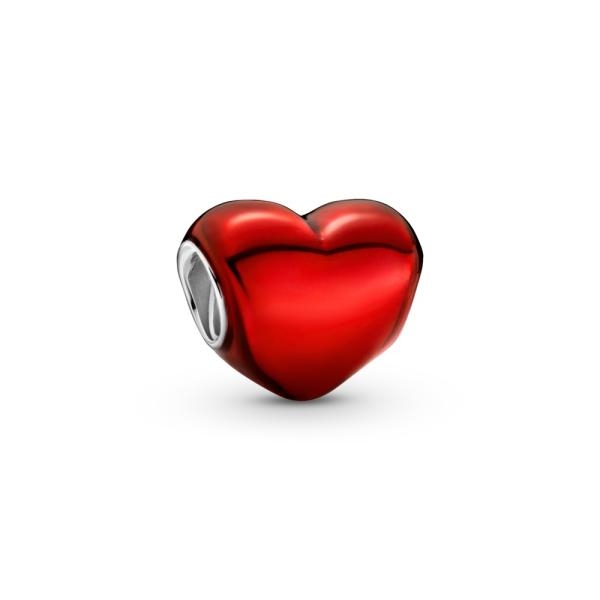 Pandora ékszer Fémes piros szív charm 793337C02