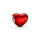 Pandora ékszer Fémes piros szív charm 793337C02