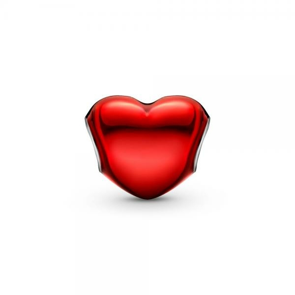 Pandora ékszer Fémes piros szív charm 799291C02