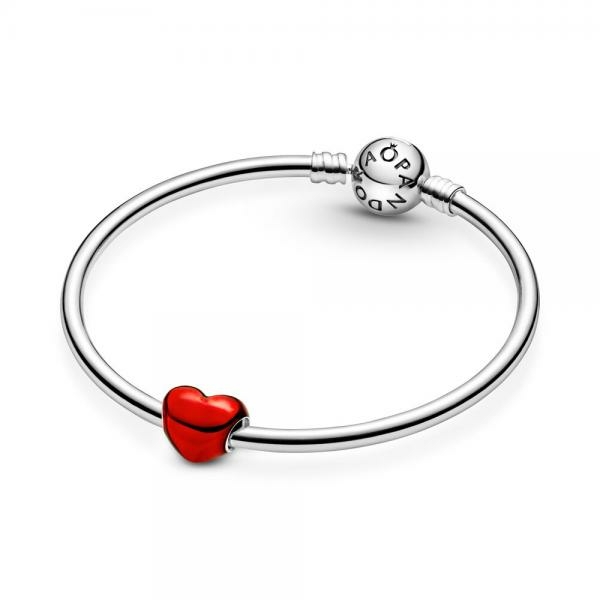 Pandora ékszer Fémes piros szív charm 799291C02