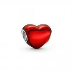 Pandora ékszer Fémes piros szív charm 799291C02