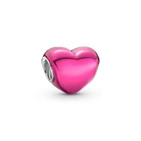 Pandora ékszer Fémes rózsaszín szív charm 793337C03