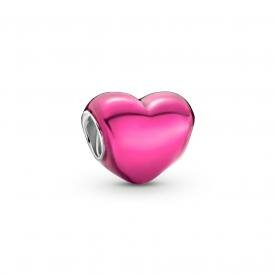 Pandora ékszer Fémes rózsaszín szív charm 799291C03