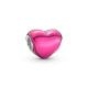Pandora ékszer Fémes rózsaszín szív charm 799291C03