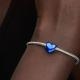 Pandora ékszer Fémes sötétkék szív charm 793337C05