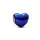 Pandora ékszer Fémes sötétkék szív charm 793337C05