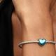 Pandora ékszer Fémes világoskék szív charm 793337C06