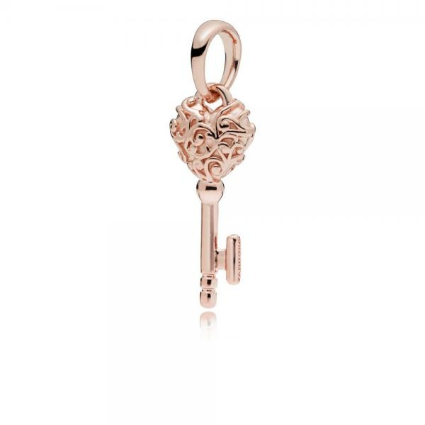 Pandora ékszer Fenséges kulcs rozé medál 387725