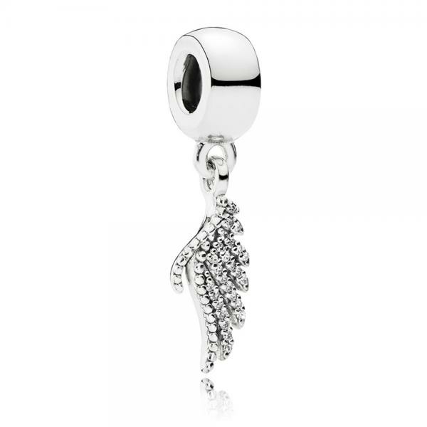 Pandora ékszer Fenséges tollak ezüst cirkónia függő charm 791750CZ