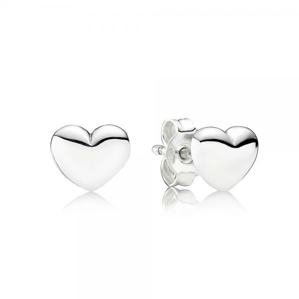 Pandora ékszer Fényes szívek ezüst fülbevaló 290550