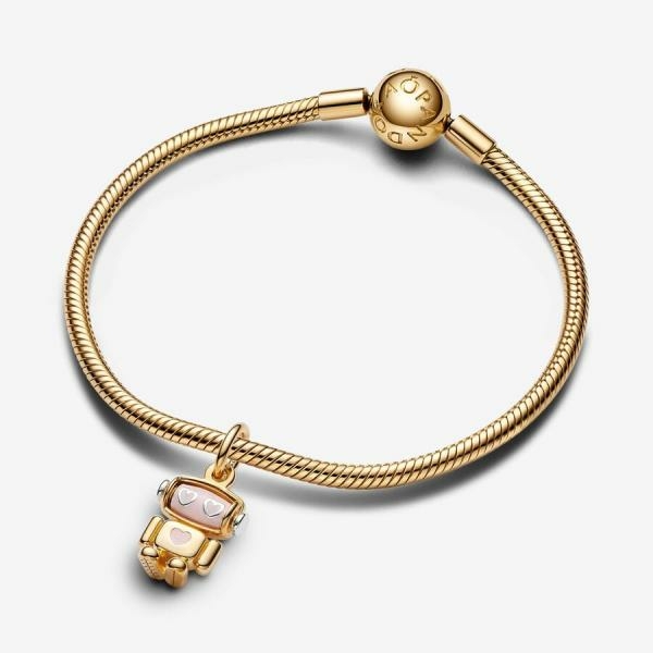 Pandora ékszer Forgatható robot shine függő charm 763441C01