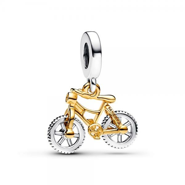 Pandora ékszer Forgó kerekű kéttónusú bicikli függő charm 763354C01