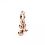 Pandora ékszer G betű rozé függő charm 782535C01