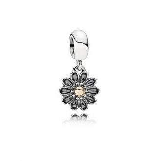 Pandora ékszer Gerbera függő ezüst charm 14K arannyal 791210