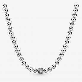 Pandora ékszer Gömbök és pávé ezüst nyaklánc 398565C01-45