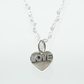 Pandora ékszer Gravírozható ezüst szív charm LOVE felirattal szett PSZ93