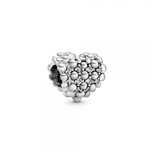 Pandora ékszer Gyöngyös csillogó szív ezüst charm 798681C01