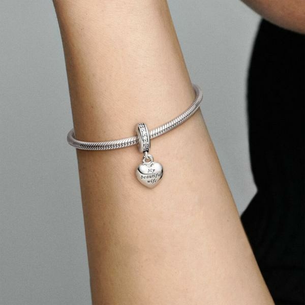 Pandora ékszer Gyönyörű feleségem függő ezüst charm cirkóniával 791524CZ