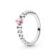Pandora ékszer Halvány rózsaszín köves gyöngyös gyűrű 