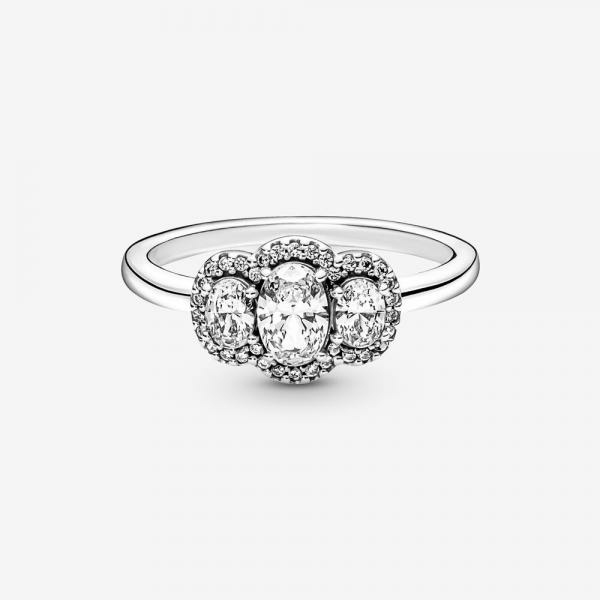 Pandora ékszer Három köves vintage ezüst gyűrű  